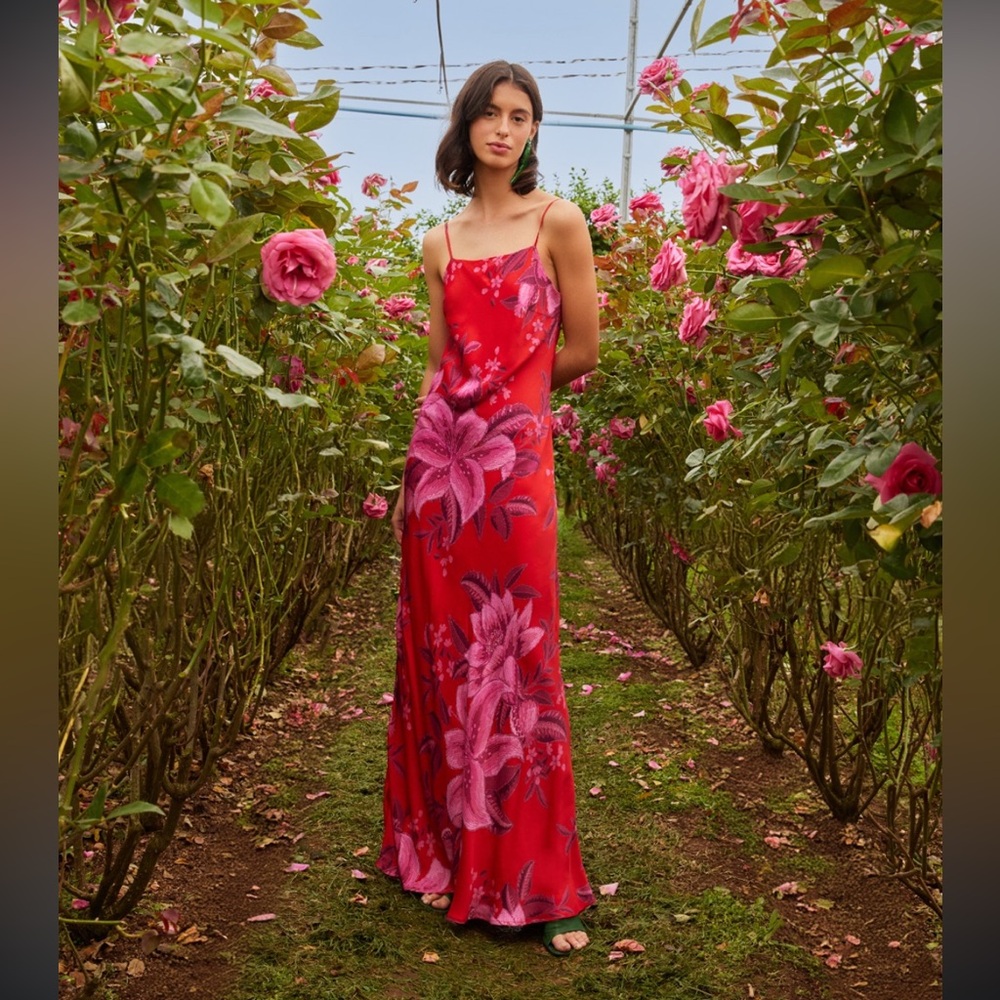 FARM Rio Red Summer Fruit Maxi Dress